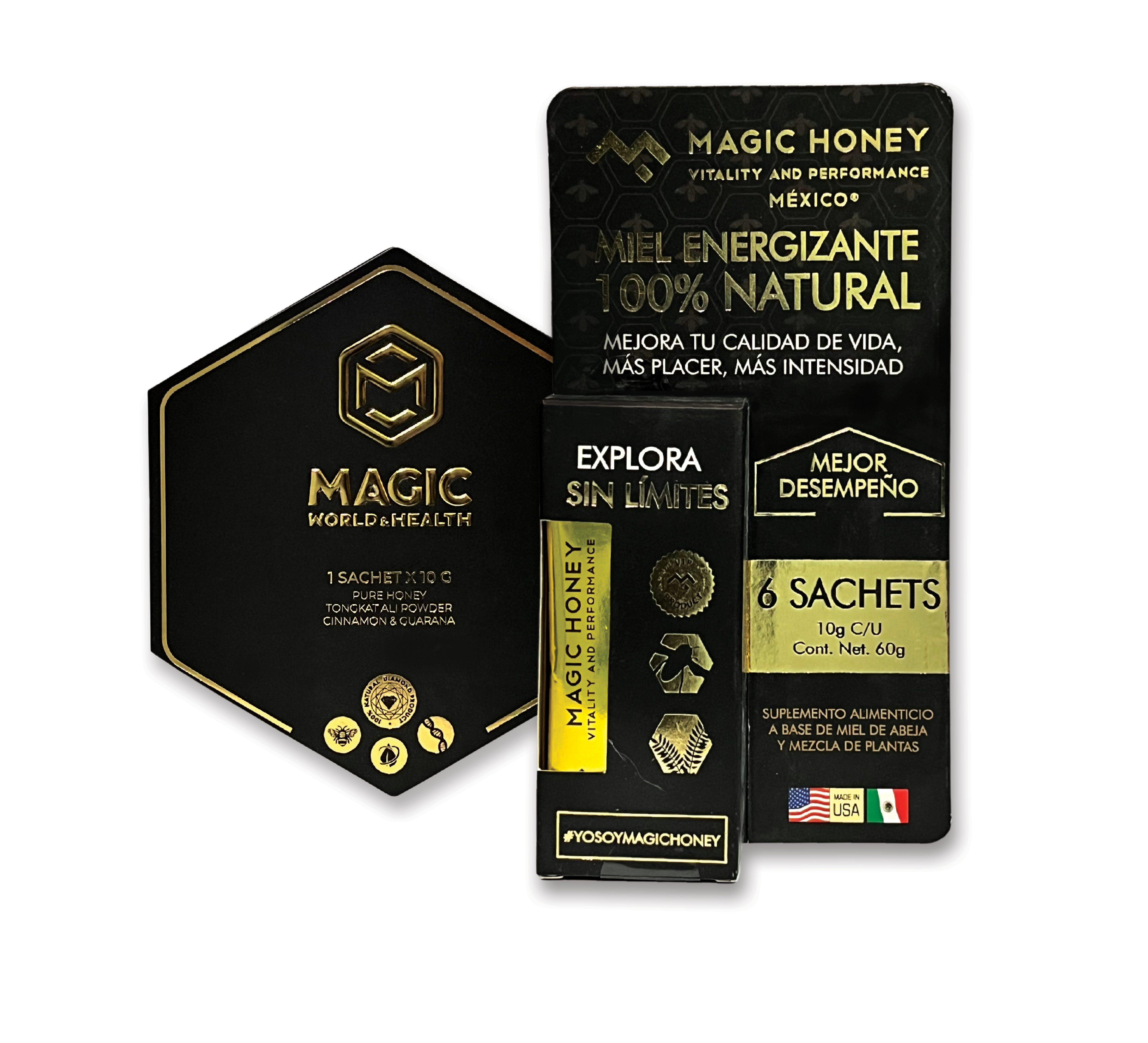Magic Honey Miel Vip Original Organica 6 Sachet + 1