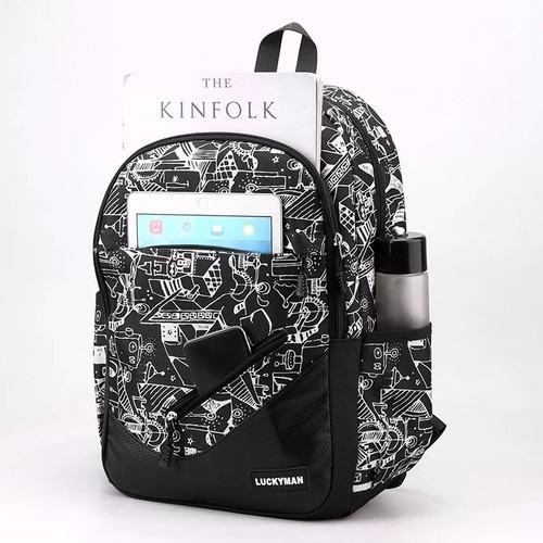 Mochila Estudiantil De Gran Capacidad De 30 L Para Hombre Negro.