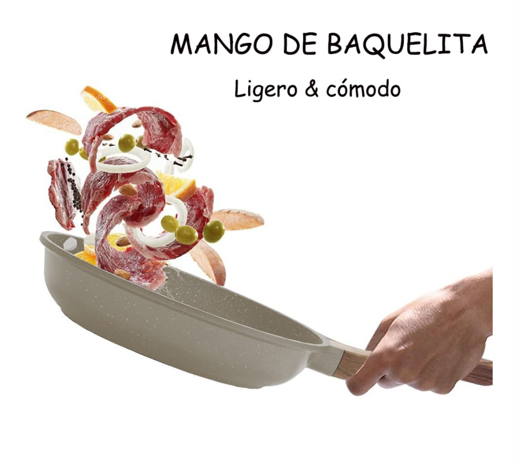 10 Piezas Bateria De Cocina Antiadherente Juego Sarten Ollas.