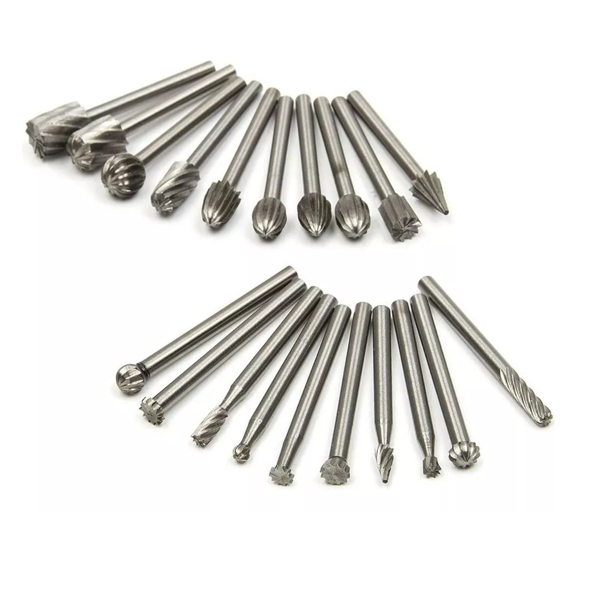 Kit Fresas Para Madera Carburo Para Dremel Mototool 20 Pzs Plata 