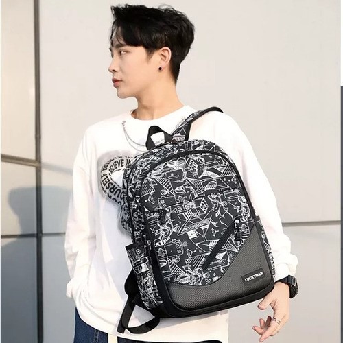 Mochila Estudiantil De Gran Capacidad De 30 L Para Hombre Negro.