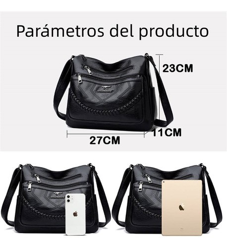 Bolso Para Mujer Casual De Nueva Moda Para Bandolera Cruzada negro