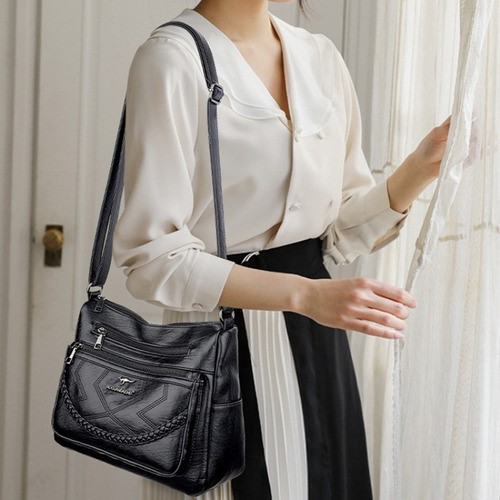 Bolso Para Mujer Casual De Nueva Moda Para Bandolera Cruzada negro