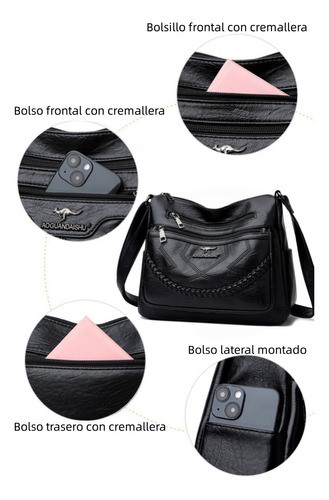 Bolso Para Mujer Casual De Nueva Moda Para Bandolera Cruzada negro