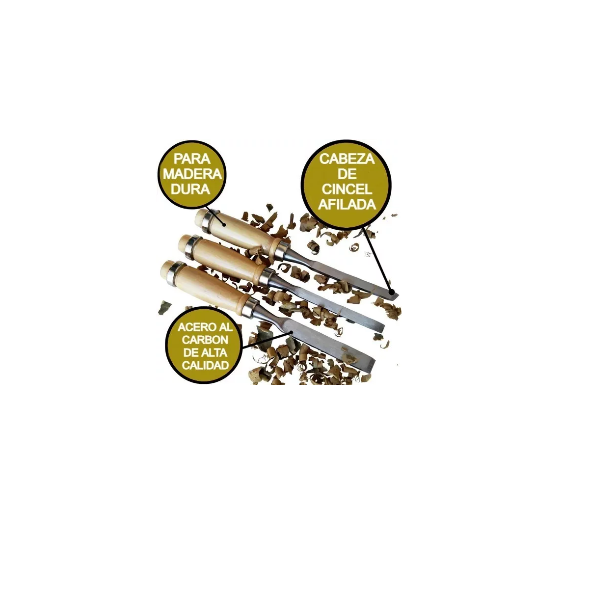 Cincel Formon Juego Madera Gubia Carpintero Tallado 12 pzs Marron/Plata 