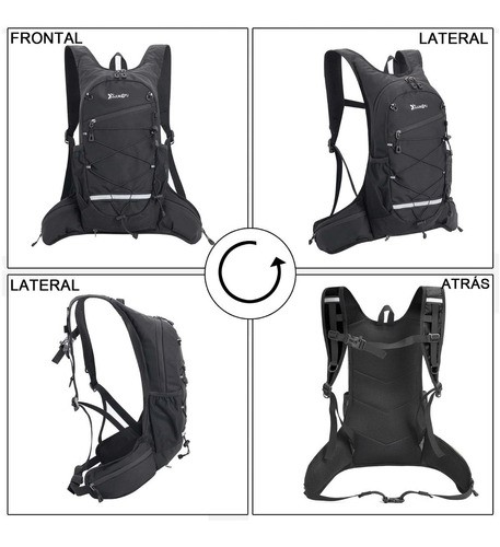 Mochila Hidratación 2l Ciclismo Campismo Hiking Bolsa Agua Negra