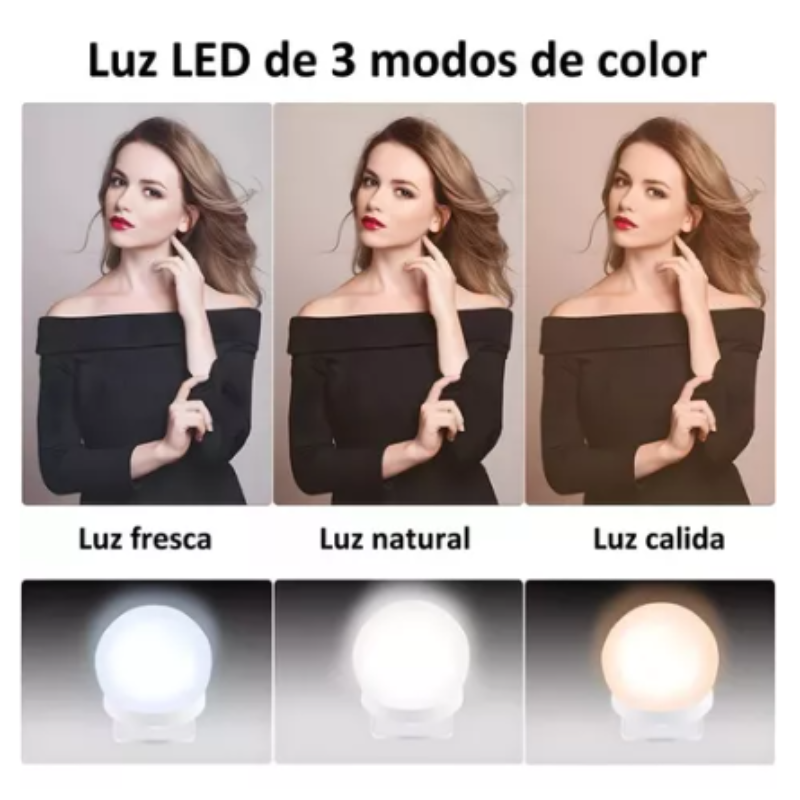 Focos Led Regulables Para Espejo De Tocador.