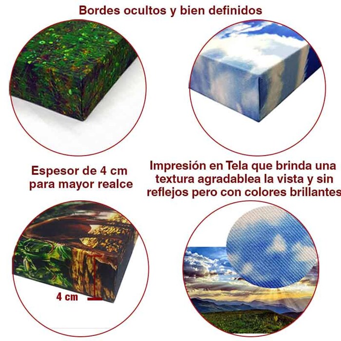 Cuadro Decorativo Canvas Paisaje de Lago y Montañas de 120 X 80 cm.