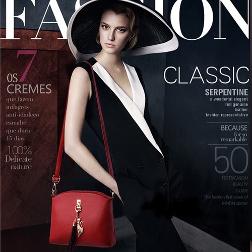 "Set 2 Bolsas Mujer Bandolera Cartera Moda Casual Crossbody rojo ".