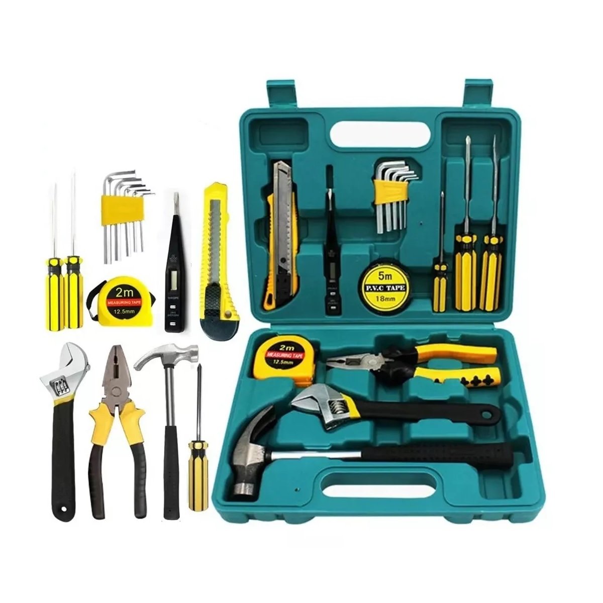 Juego De Herramientas Mecánicas 16pcs Verde/Amarillo.