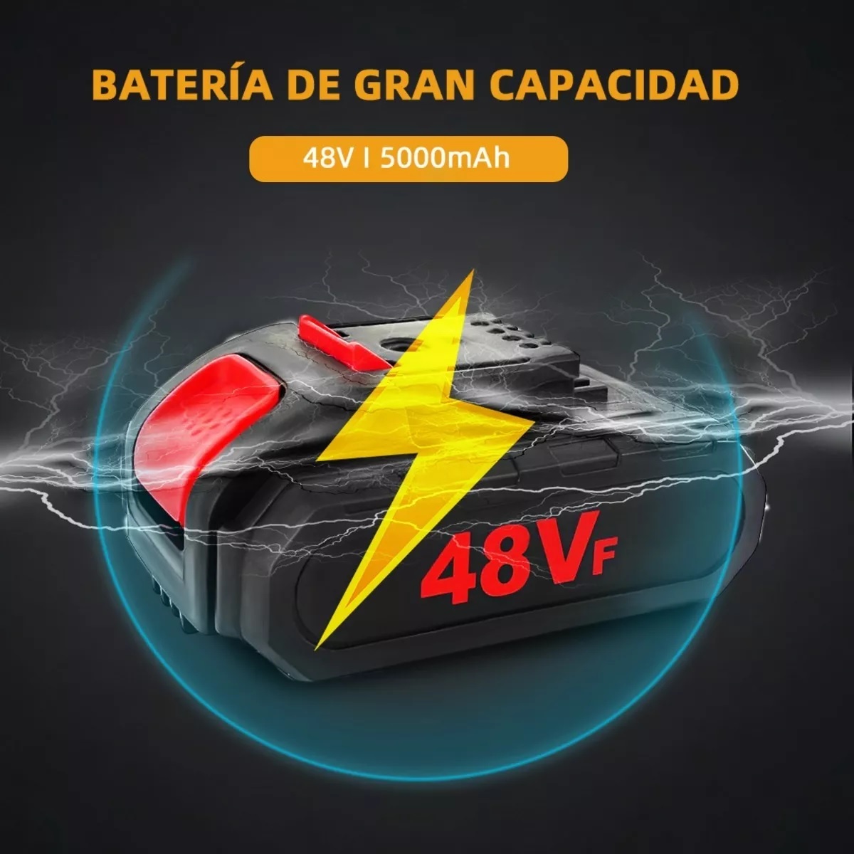 Taladro Inalámbrico Con 2 Batería De Litio 2x48v-amarillo.