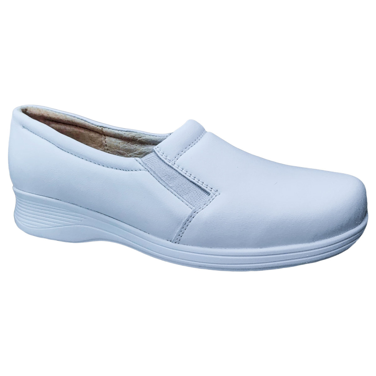 Zapatos de Enfermeria para Mujer en Piel Clinicos Blanco Ideal