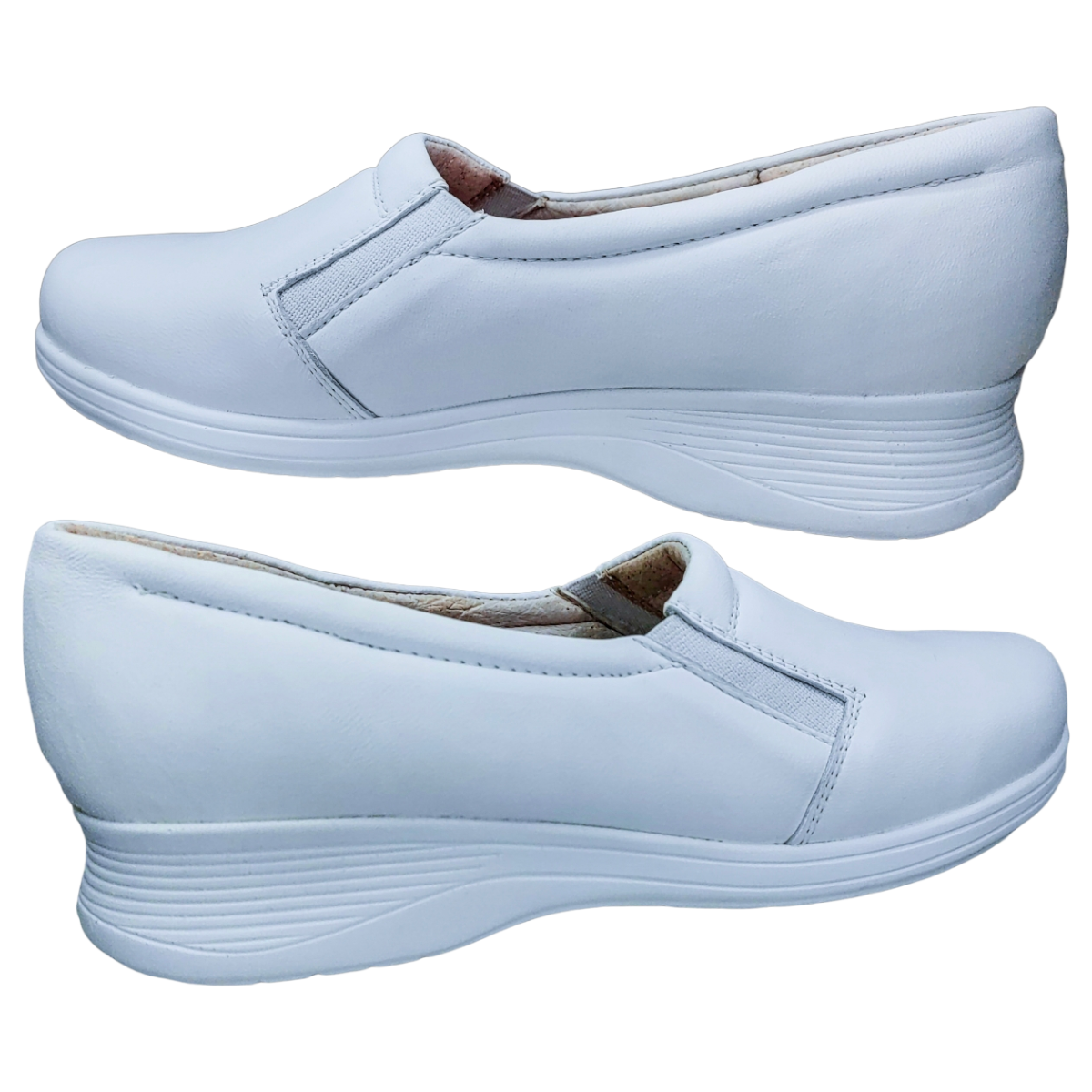 Zapatos de Enfermeria para Mujer en Piel Clinicos Blanco Ideal para Guarderias y Hoteles.