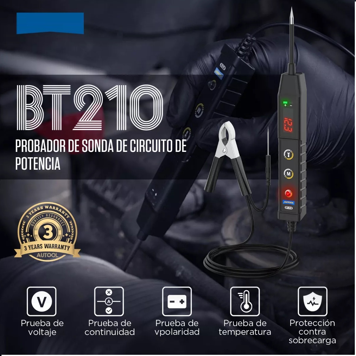 Probador De Sonda De Circuito Prueba De Voltaje 6-30v Negro