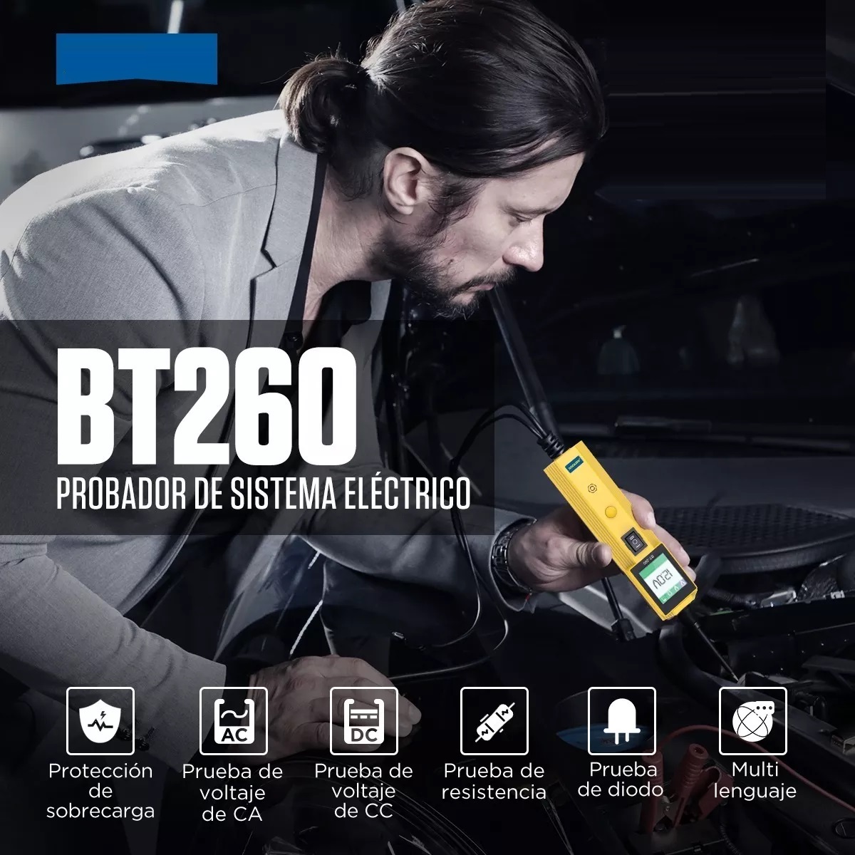 Probador De Circuito Automotriz Para 6v/12v/24v Amarillo/Negro.