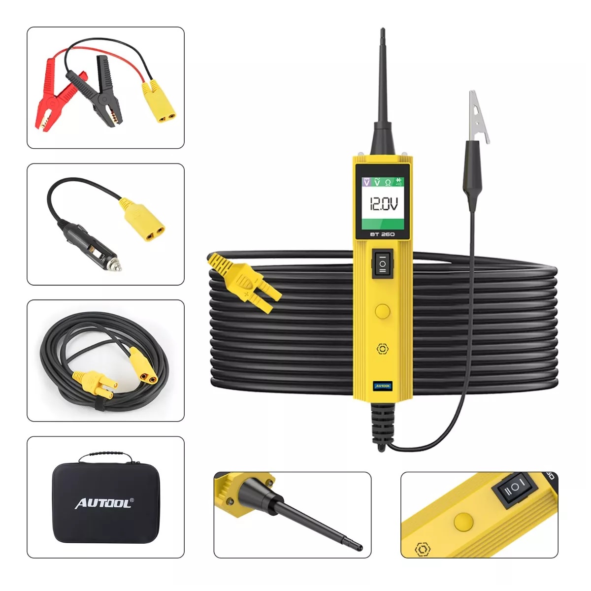 Probador De Circuito Automotriz Para 6v/12v/24v Amarillo/Negro.