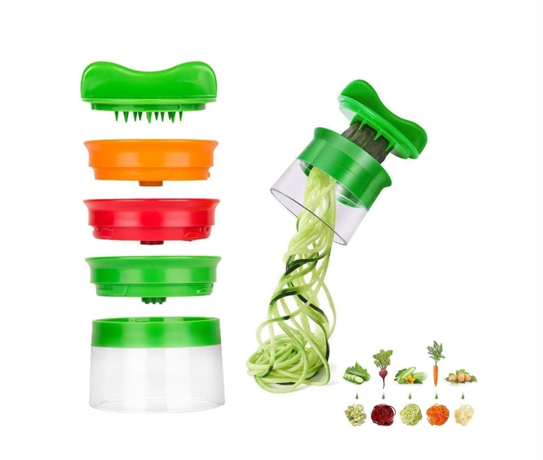 Cortador De Verduras Cortador Espiral Manual Mandolina 3 En1.