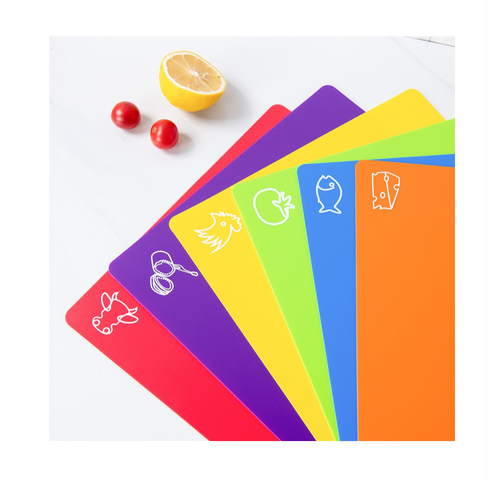 Tabla Para Picar Gruesas De Cocina De Color, 6 Piezas.