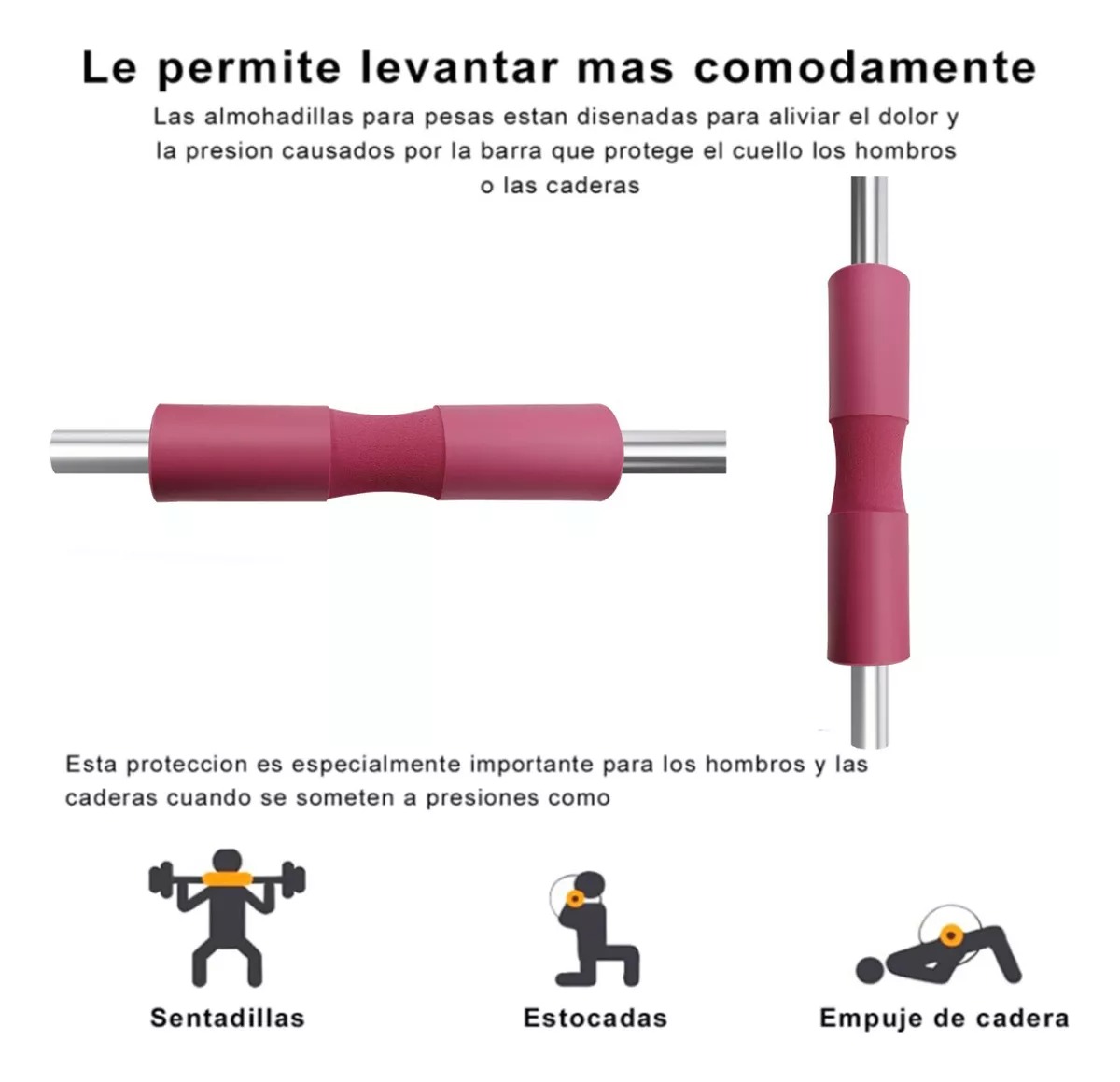 Kit Ejercicio Cojín Protector De Cuello Para Gym Pesas Barra