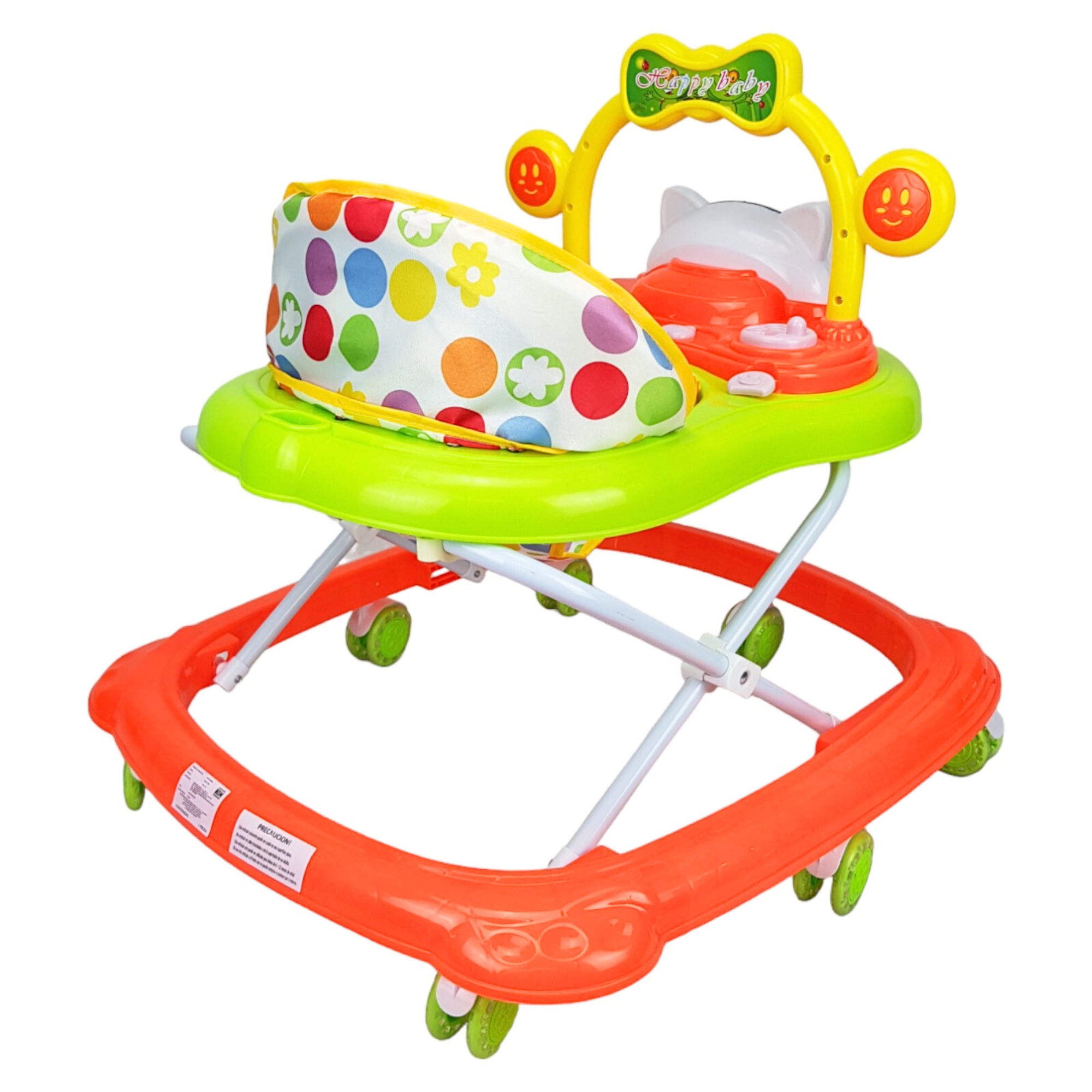 Andadera para Bebe Plegable,Musical, Andador 7 Llantas de Gel Gato - Verde.