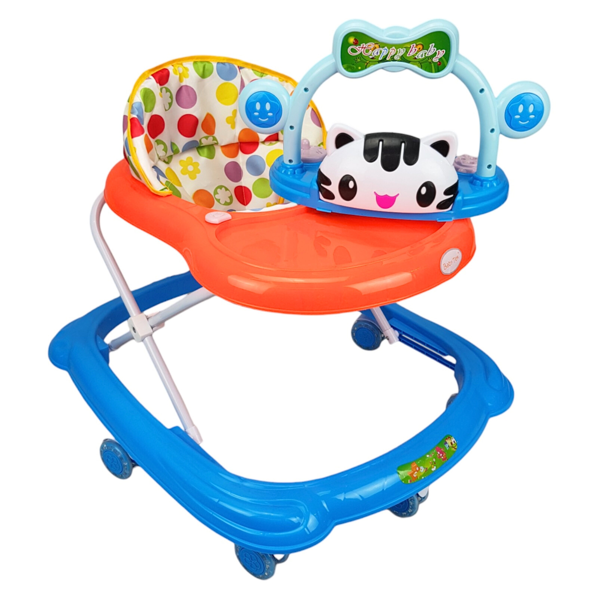 Andadera para Bebe Plegable,Musical, Andador 7 Llantas de Gel Gato - Azul.