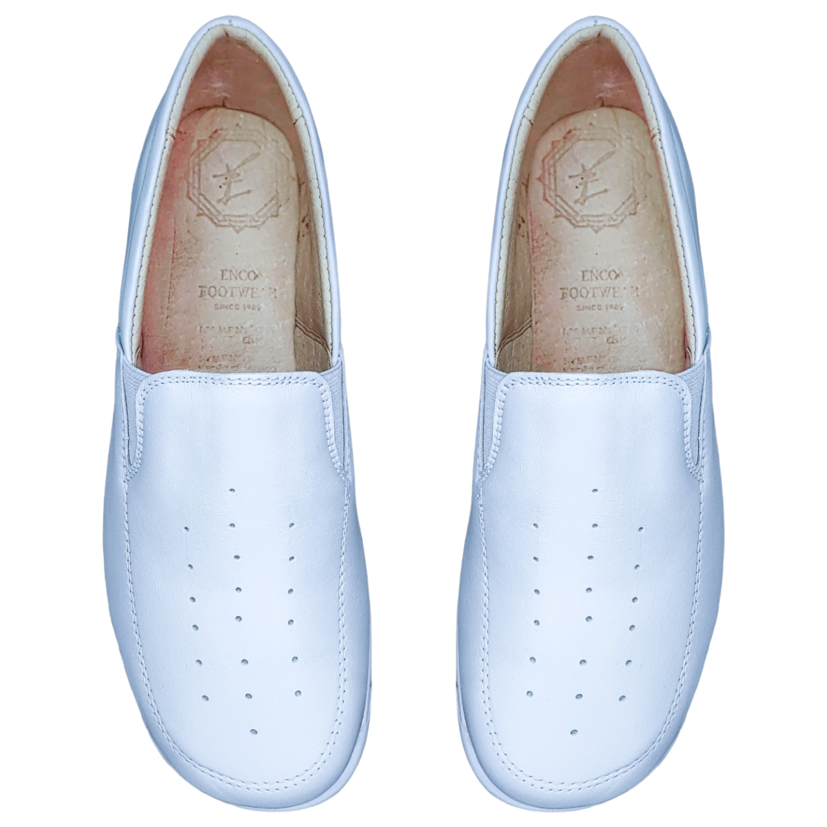 Zapatos de Enfermeria para Mujer en Piel Clinicos Blanco Ideal para Guarderias y Hoteles.