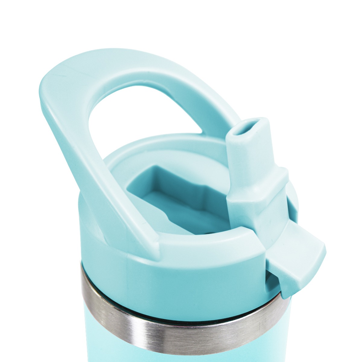 Yeti Termo Kids 12 Oz Vaso Azul Agua De Acero Inoxidable Antiderrames Con Popote En La Tapa.
