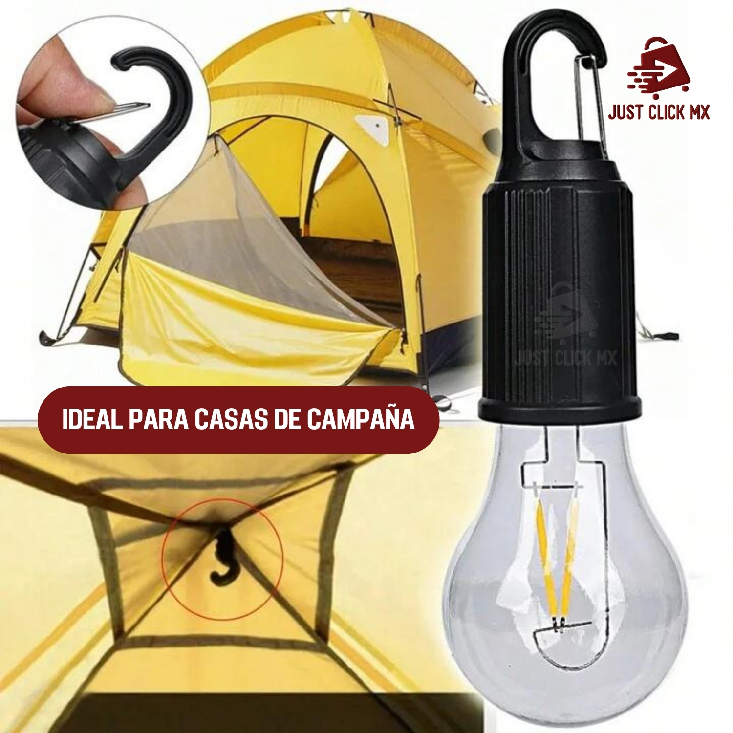 Kit 2 Piezas Lámpara Bombilla Para Camping Colgante Recargable
