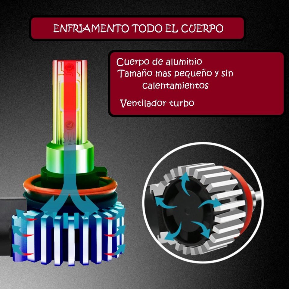 Faro bombillas led foco sonic Chevrolet delantero 60W 12000LM luz blanca antiniebla coche H11 H8 H9.