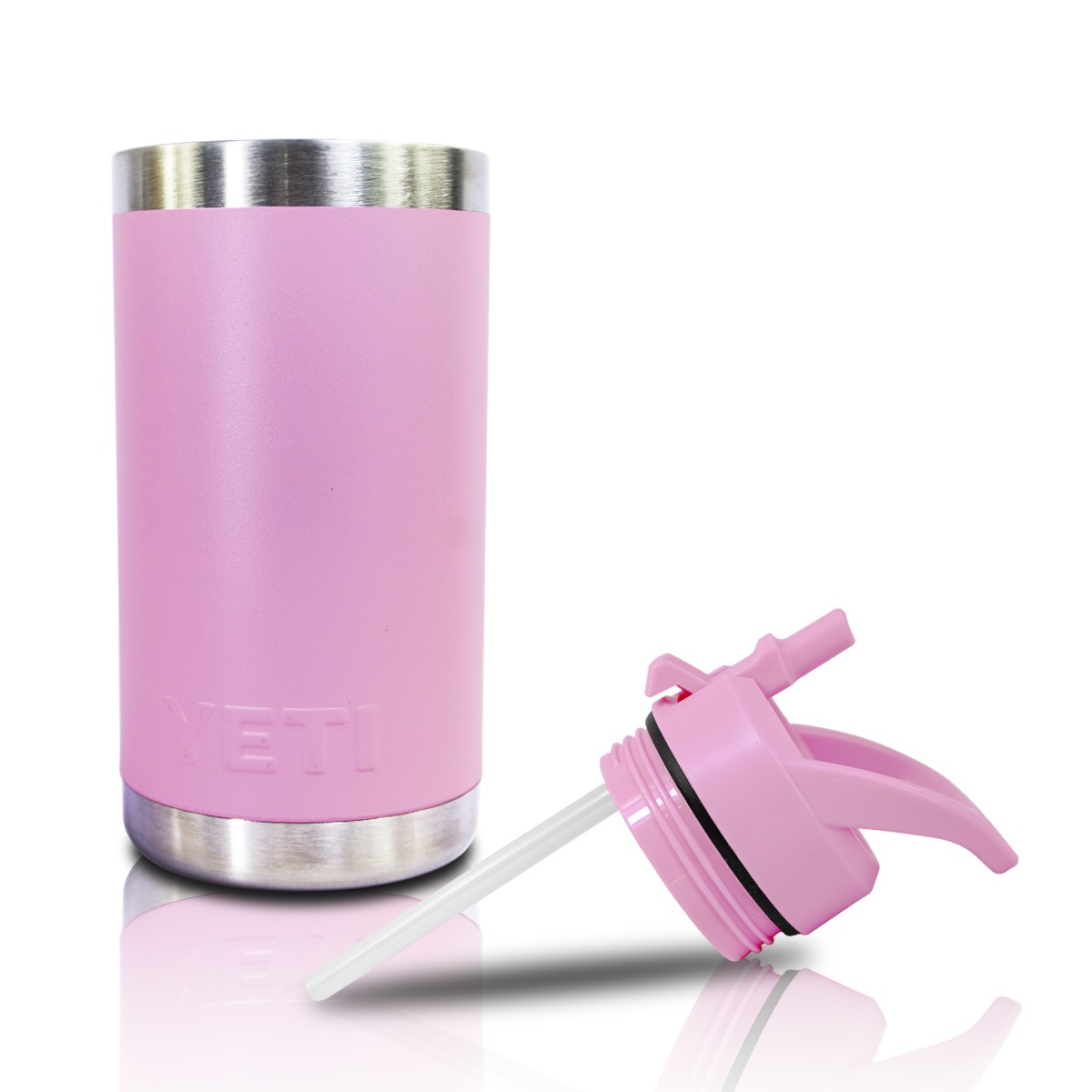 Yeti Termo Kids 12 Oz Vaso Rosa vieja De Acero Inoxidable Antiderrames Con Popote En La Tapa