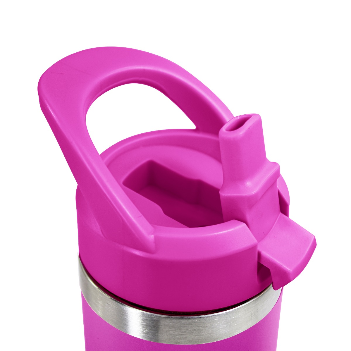 Yeti Termo Kids 12 Oz Vaso Fucsia De Acero Inoxidable Antiderrames Con Popote En La Tapa