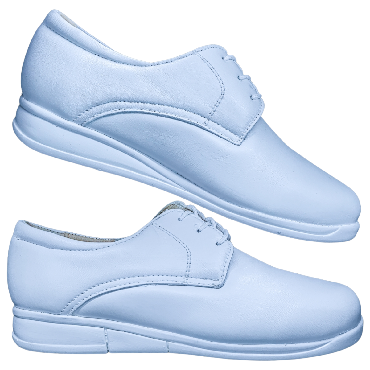 Zapatos de Enfermeria para Mujer en Piel Clinicos Blanco Ideal para Guarderias y Hoteles.