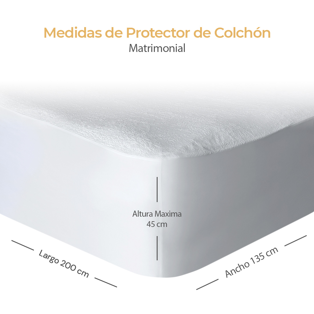 Cubre colchon Matrimonial 100% Impermeable Anti Acaros Ultra Dry TENCEL PREMIUM.