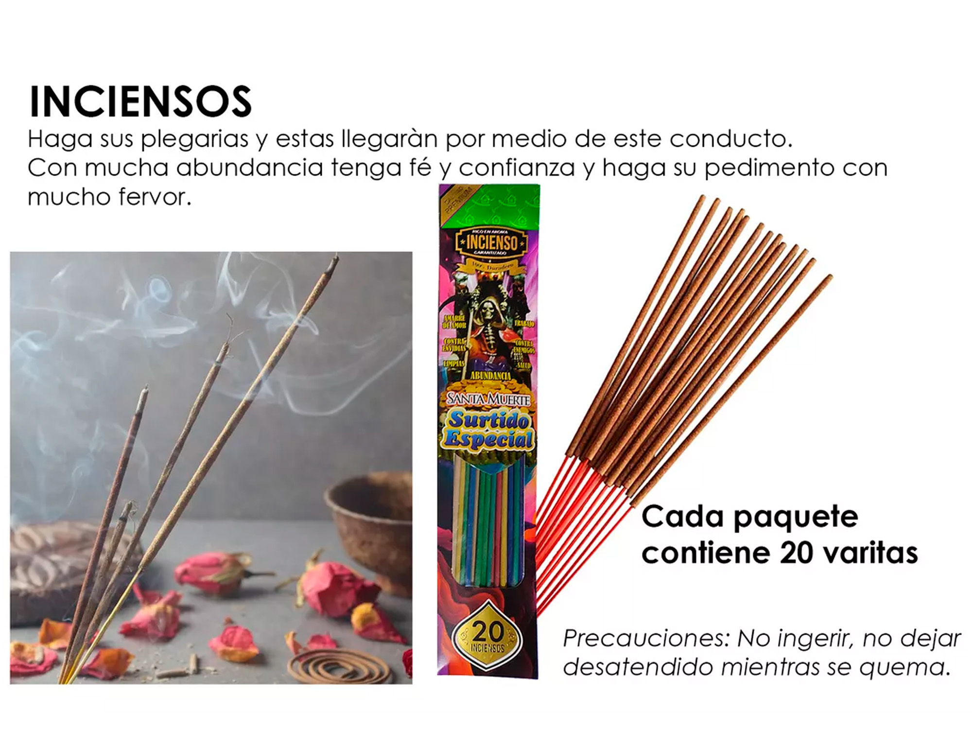 Inciensos Santa Muerte Surtidos Mayoreo Dinero Amor Negocio