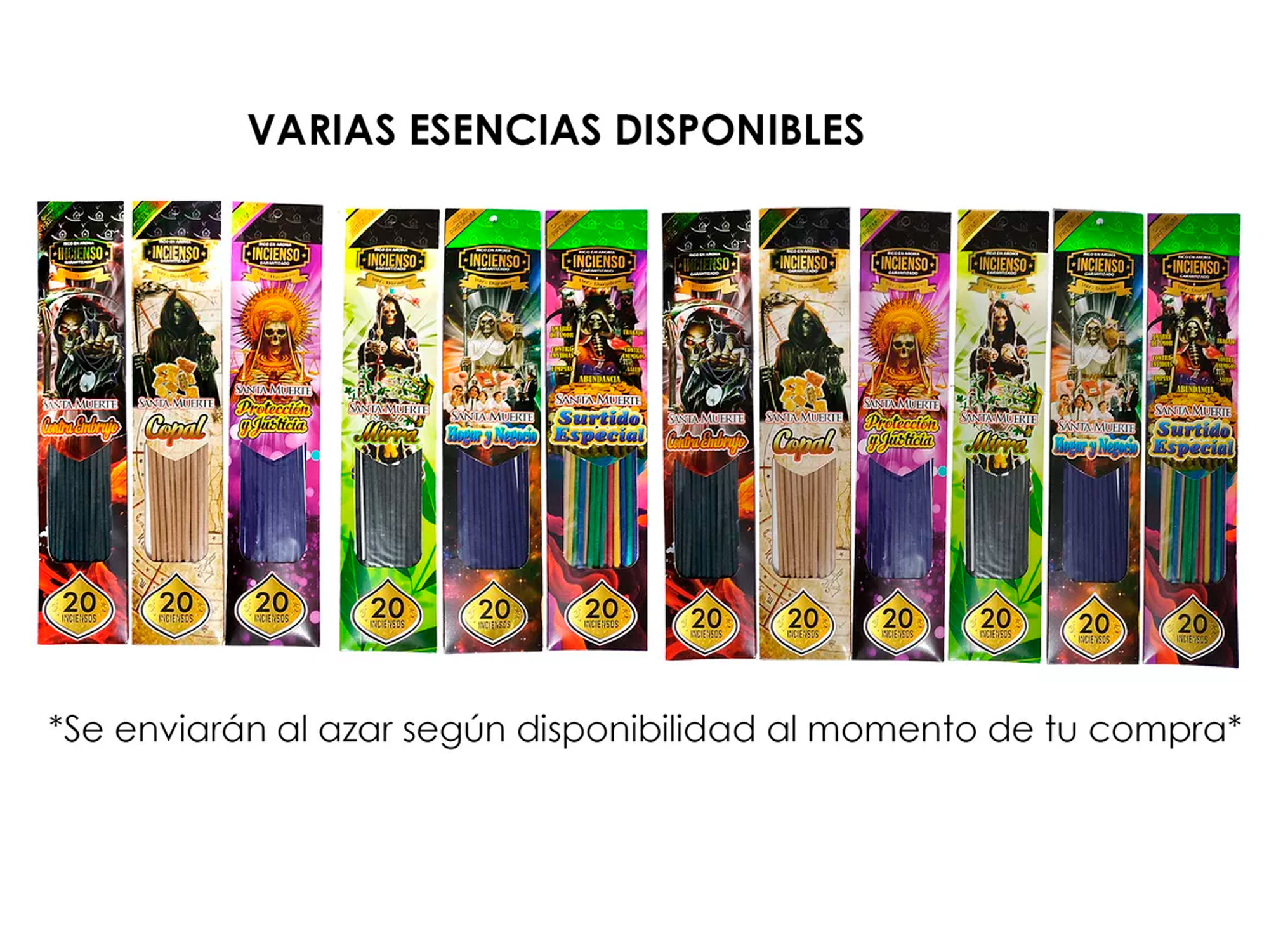 Inciensos Santa Muerte Surtidos Mayoreo Dinero Amor Negocio