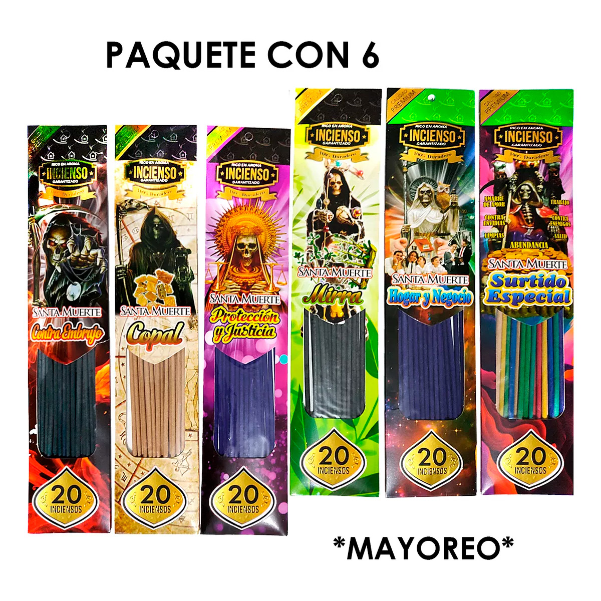 Inciensos Santa Muerte Surtidos Mayoreo Dinero Amor Negocio