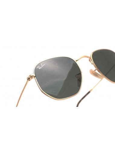 Lentes de sol Ray Ban Rb3548n 001 Hexagonal Negro G-15 Dorado Grande 54-21