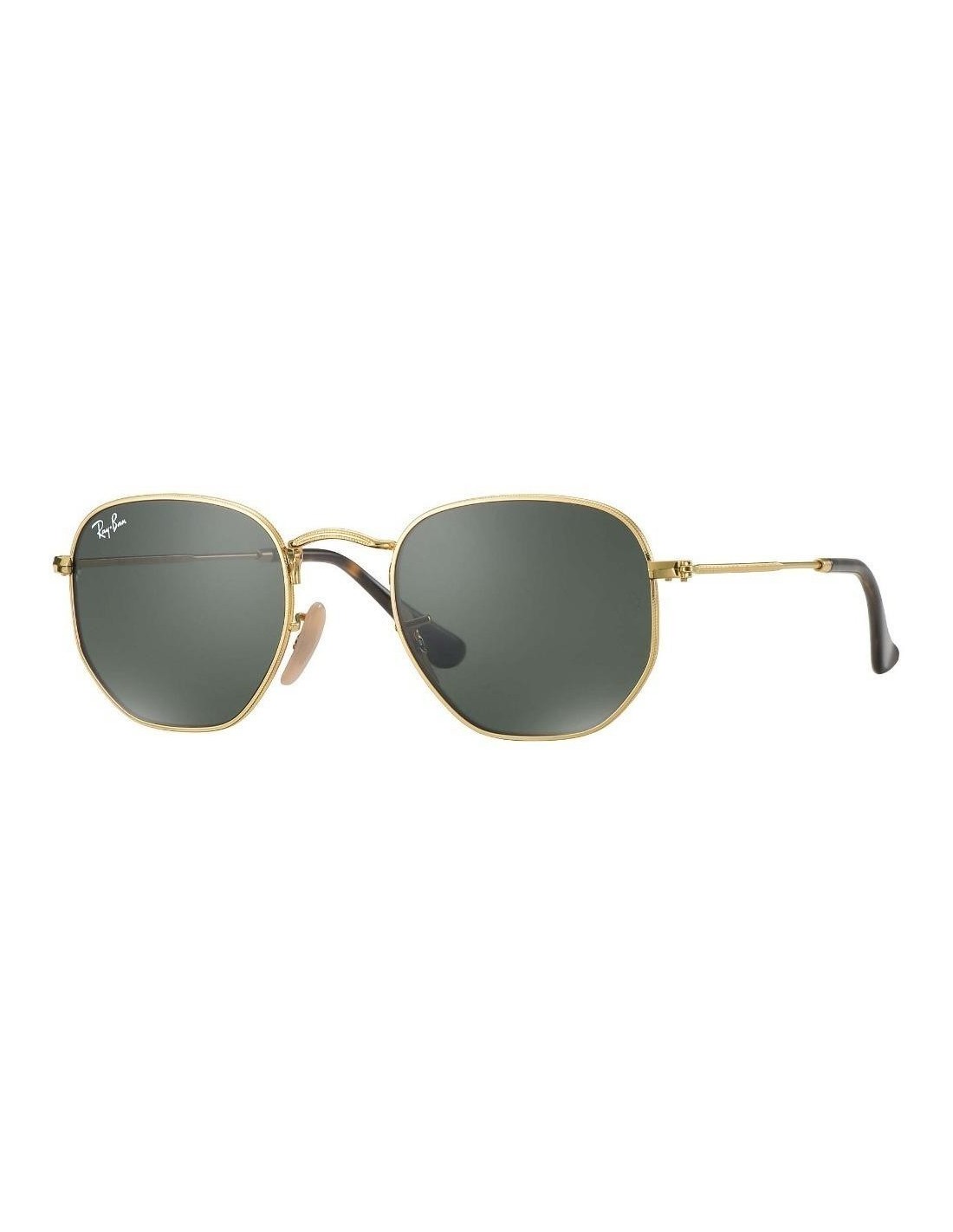 Lentes de sol Ray Ban Rb3548n 001 Hexagonal Negro G-15 Dorado Grande 54-21