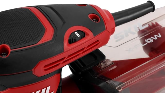 SKIL SR211601 Lijadora orbital aleatoria de 5 pulgadas con caja de polvo ciclónica y 3 hojas de lijado.