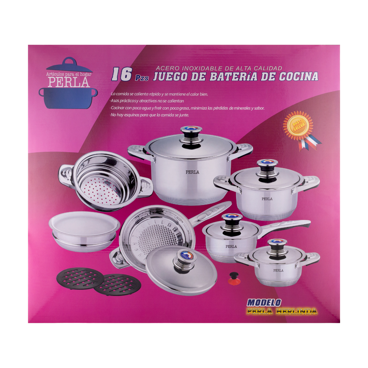 Batería de acero inoxidable quirúrgico Perla 16pzas