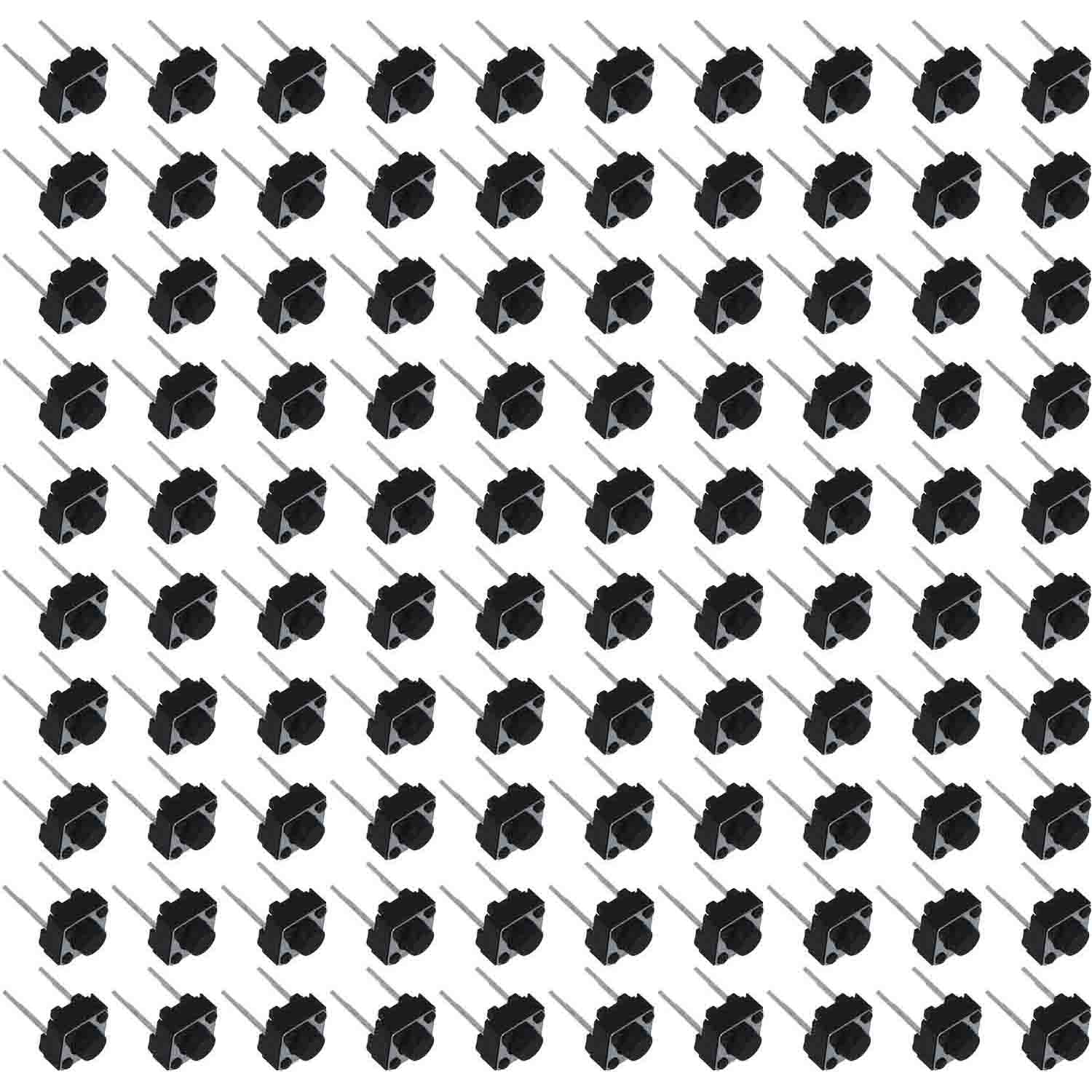 Paquete 100 Paquete 10 Unidades Push Button 6x6x5mm 2 Pines.