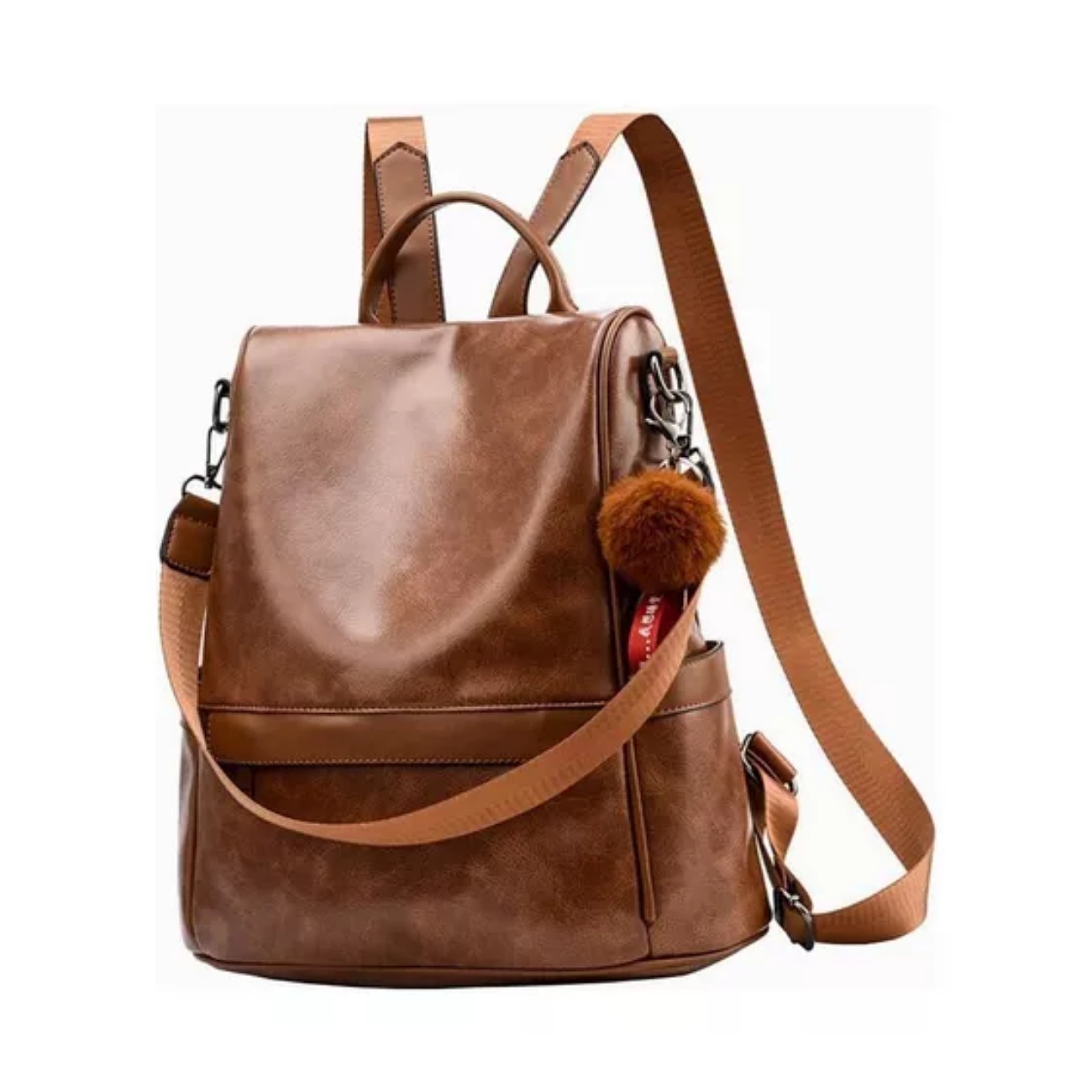 Mochila Mujer Moda Impermeable Antirrobo Bolsa Para Mujer Color Marrón