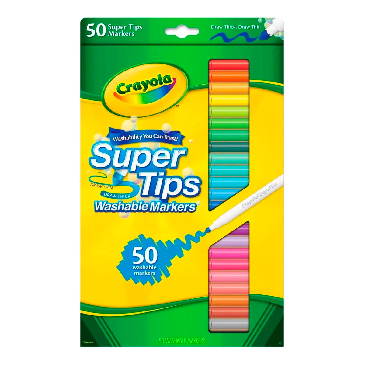 Crayola Super Tips Original 50 Plumones Delgados Marcadores.
