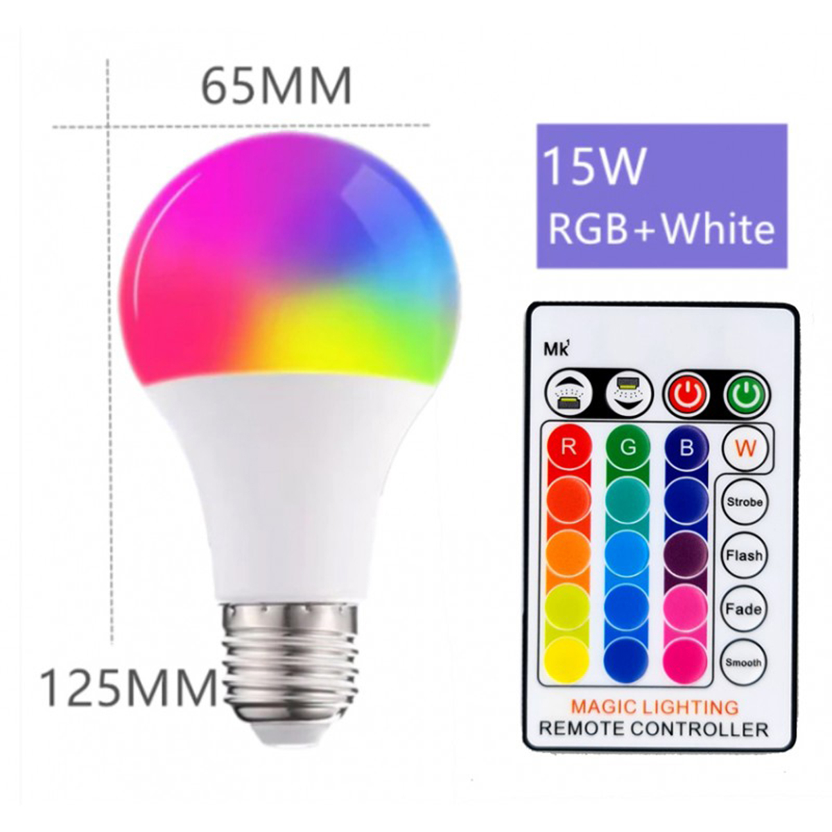 Foco LED RGB Blanco Control Remoto.