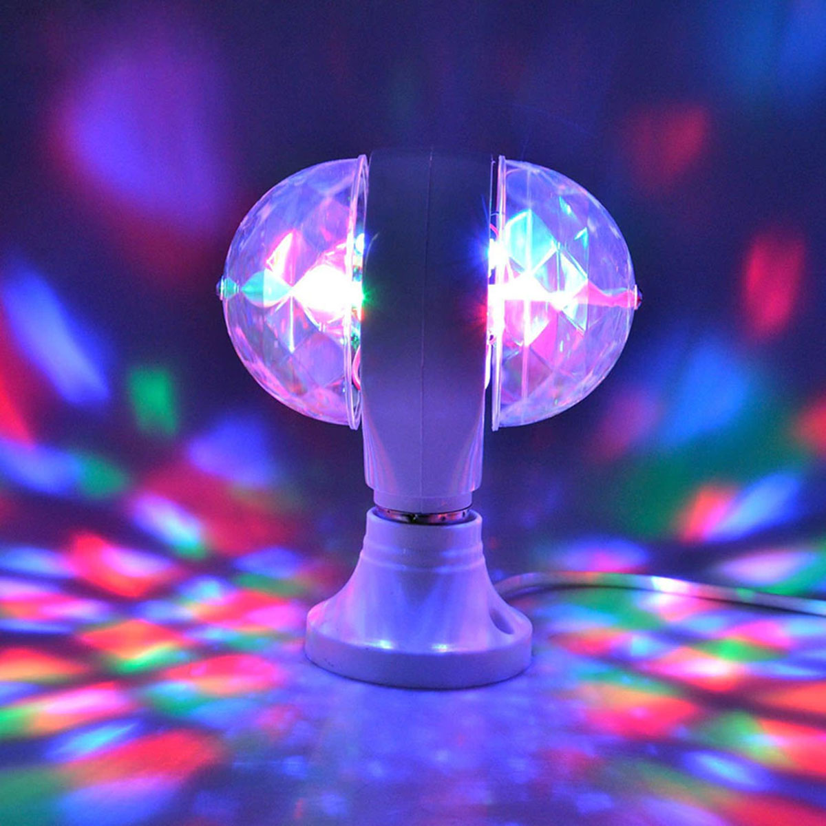 Foco LED Decorativo Giratorio Fiesta RGB Doble Luz.