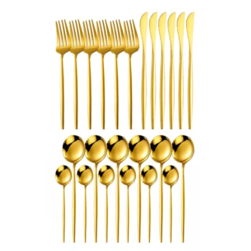 Juego De Cubiertos De Cuchillo Tenedor Y Cuchara,24 Piezas.