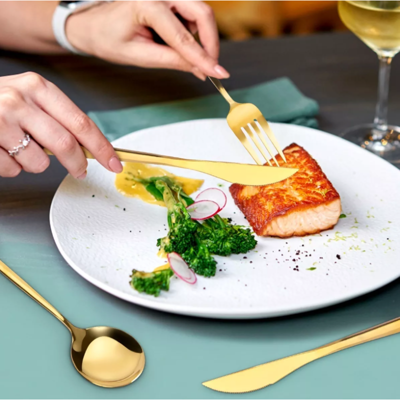 Juego De Cubiertos De Cuchillo Tenedor Y Cuchara,24 Piezas.