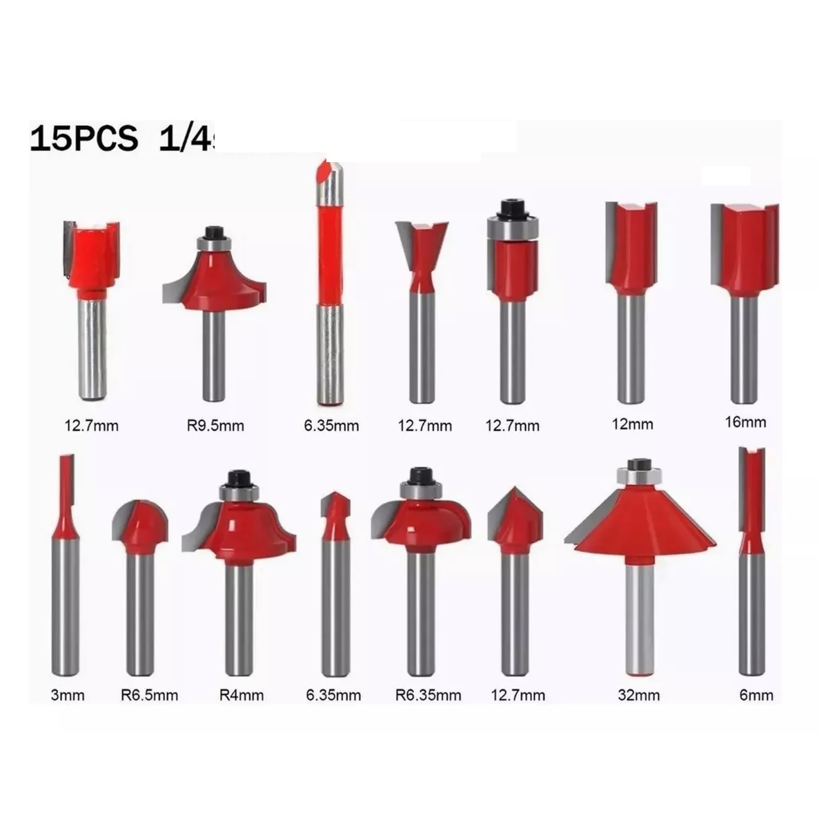 Enrutador Recortadora Madera 800w 15 Brocas Negro/Línea Roja 