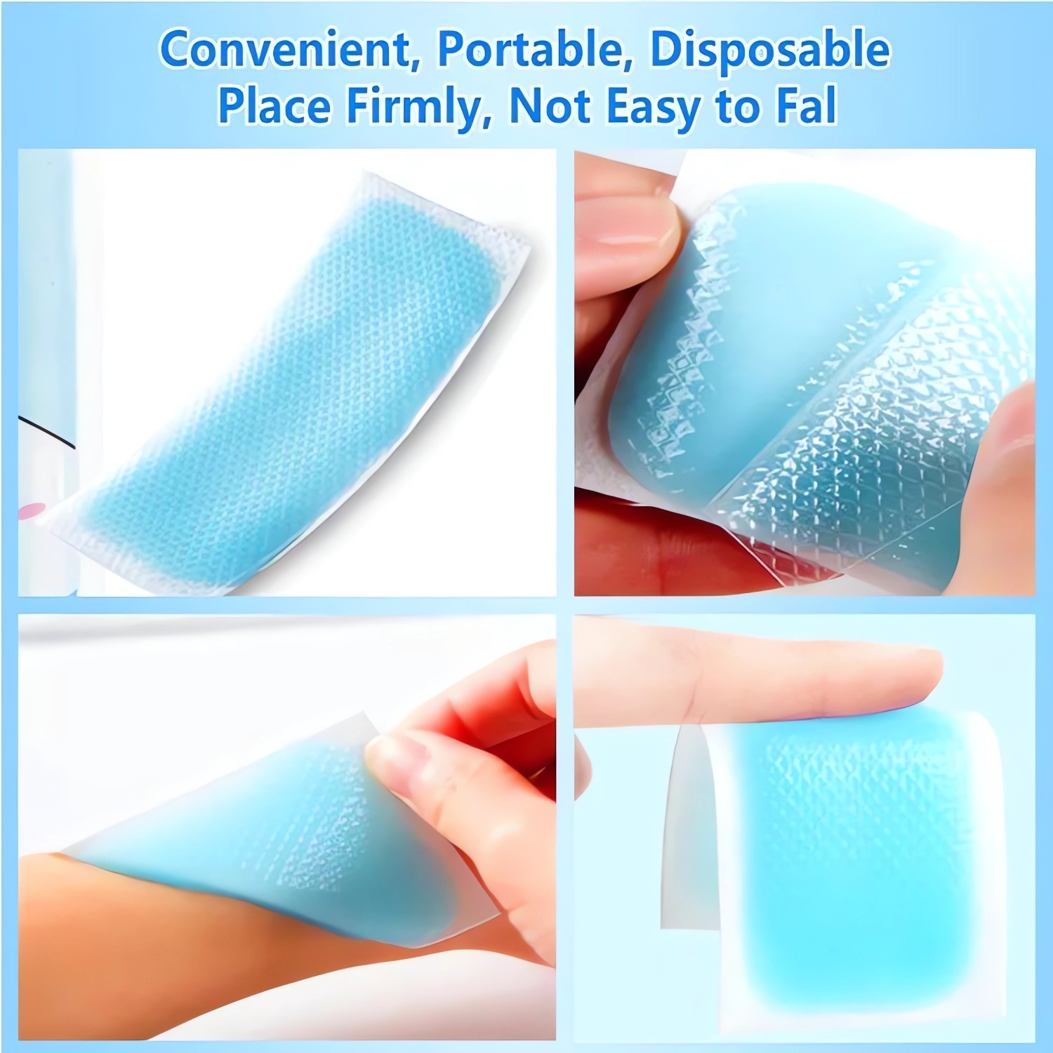 Parches de gel frío. para bajar la temperatura, calentura o fiebre, 10 piezas