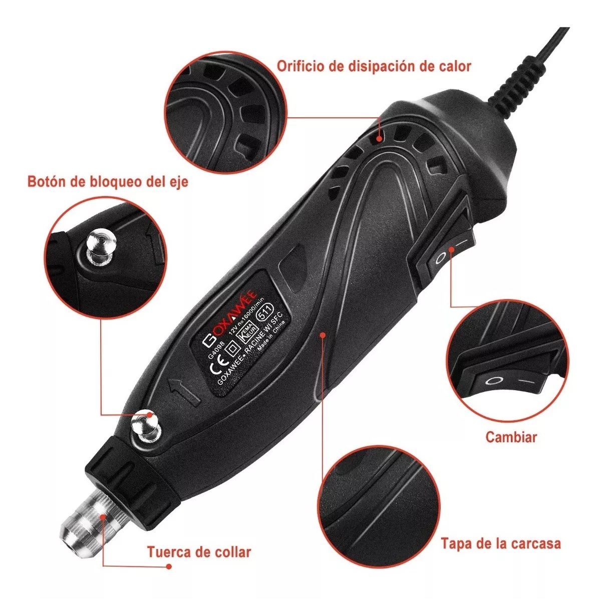 Mini Taladro De Pulido Mototool Con 115 Pzas Negro